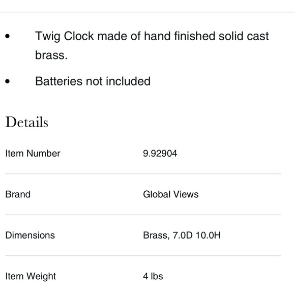 NEW Elegant Gold Branch Design Table Clock - Picture 2 of 2